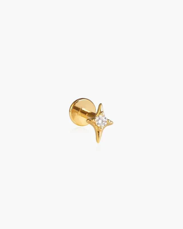 Orecchino Flat Back Helix con Stella Singola Scintillante