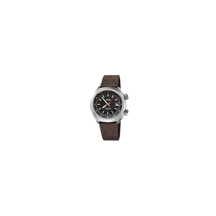 Oris Motor Sport Chronoris Date watch black dial leather strap 39mm