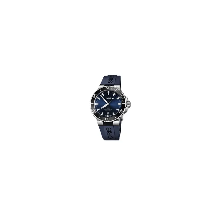 Oris Plongée Aquis Date automatic watch blue dial blue bracelet 43,5 mm