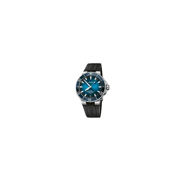 Oris Plongée Aquis Date Caliber 400 watch blue dial rubber bracelet 43,5 mm