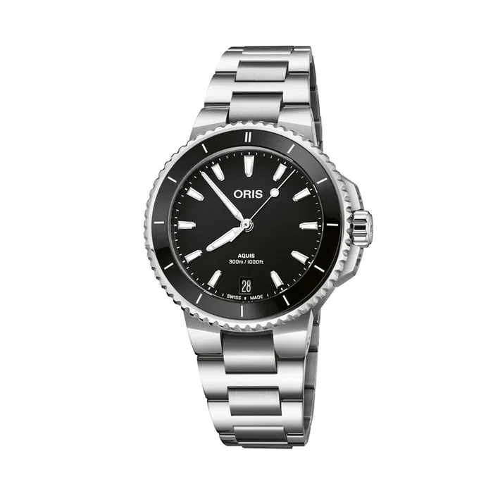 Oris Plongée Aquis Date Caliber 733 watch automatic black steel bracelet 36,5 mm 01 733 7792 4154-07 8 19 05P – Lepage