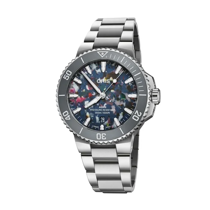 Oris Plongée Aquis Date Upcycle Caliber 733 watch automatic steel bracelet 41,5 mm 01 733 7787 4150-07 8 22 04PEB – Lepage