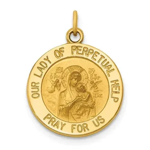 Our Lady of Perpetual Help Pendant – 14K Gold – Solid