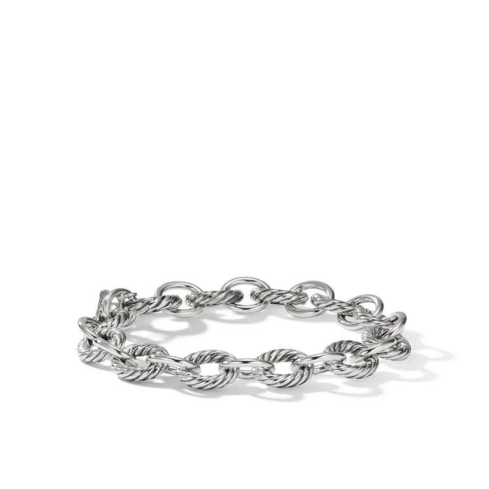 Oval Link Chain Bracelet in Sterling Silver, 10mm
