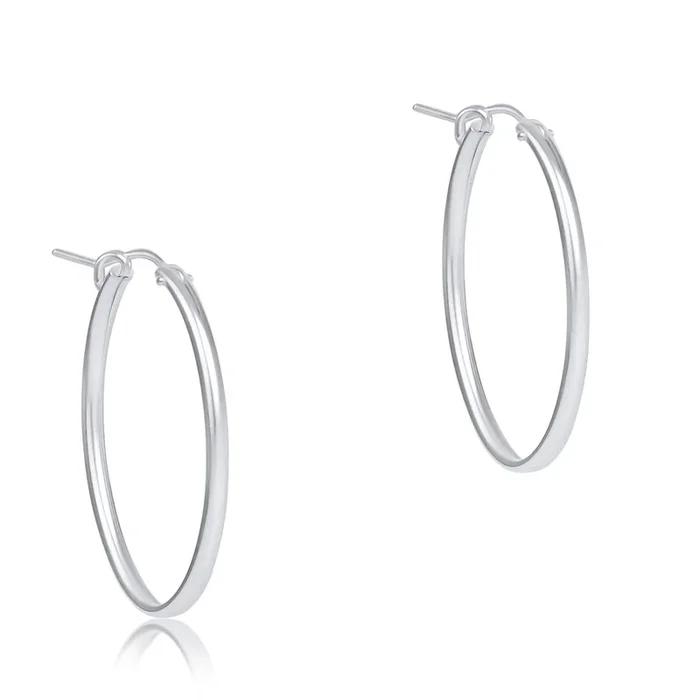 Oval Sterling 1″ Hoop- Smooth