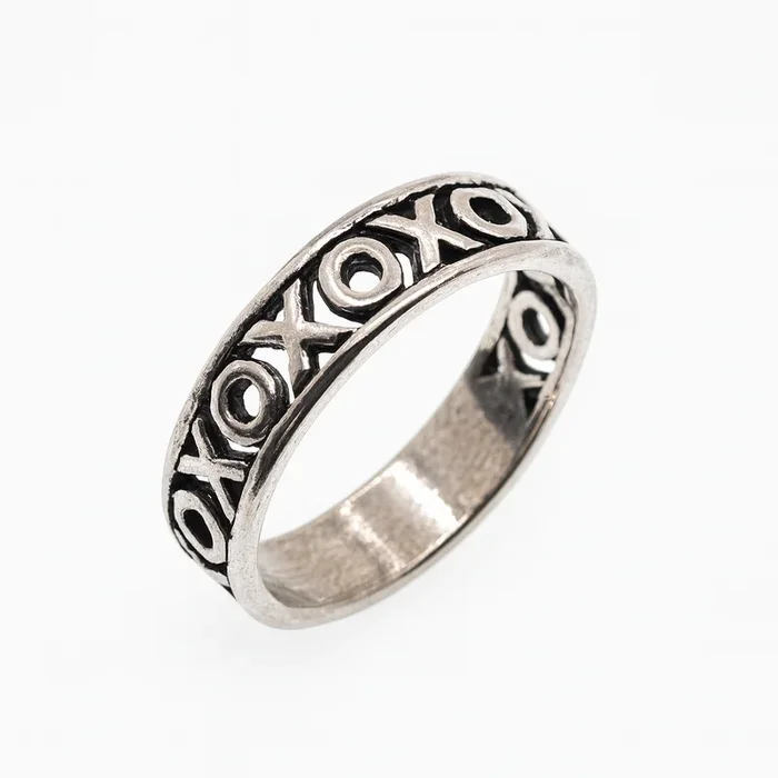 Oxidized 925 Sterling Silver Hugs and Kisses Xoxoxo Toe Ring – TR325