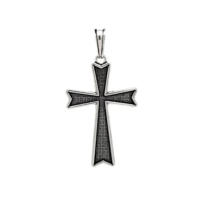 Oxidized 925 Sterling Silver Textured Cross Pendant – OXP00025