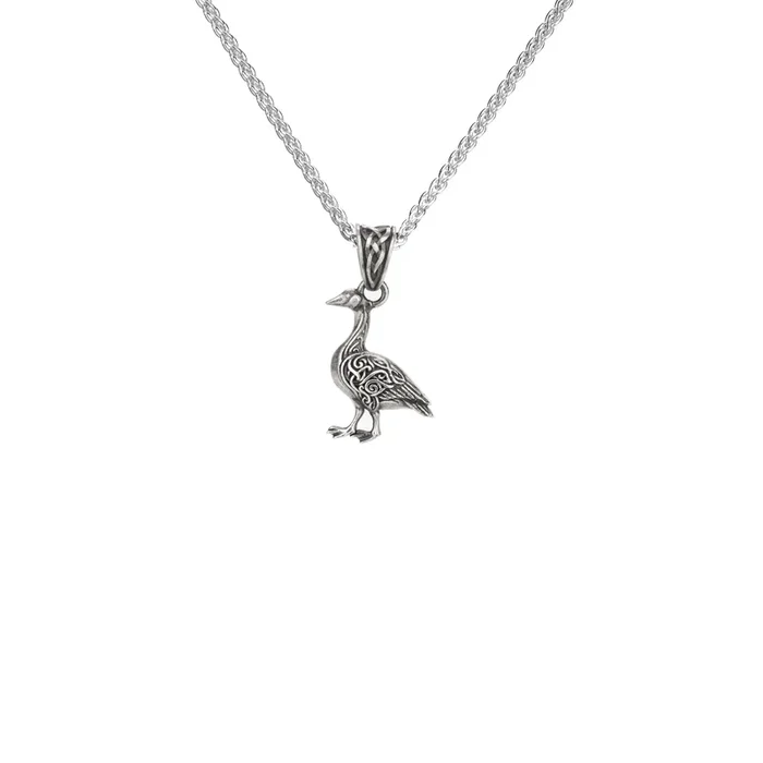 Oxidized Silver Canada Goose Pendant