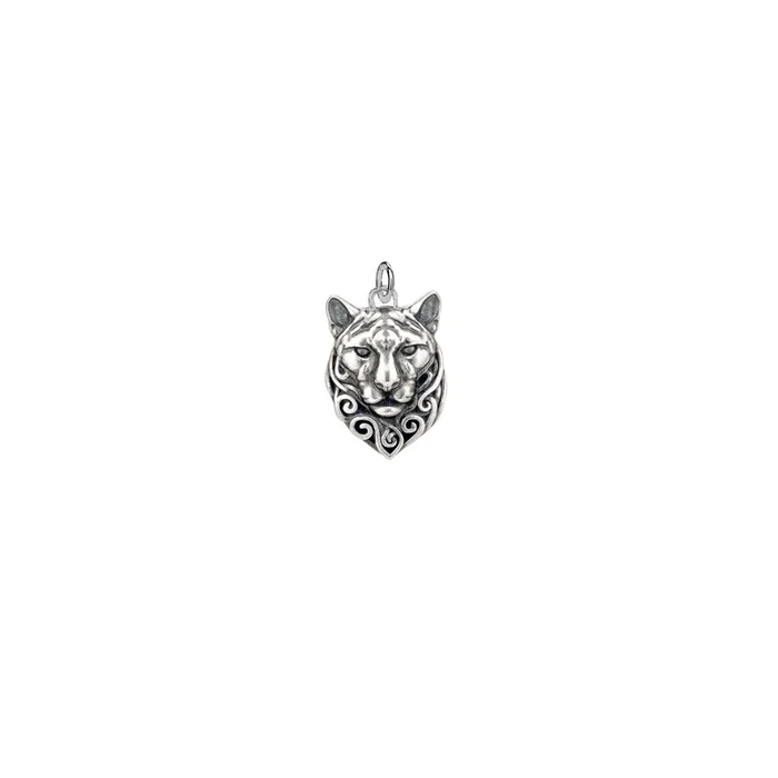 Oxidized Silver Cougar Charm