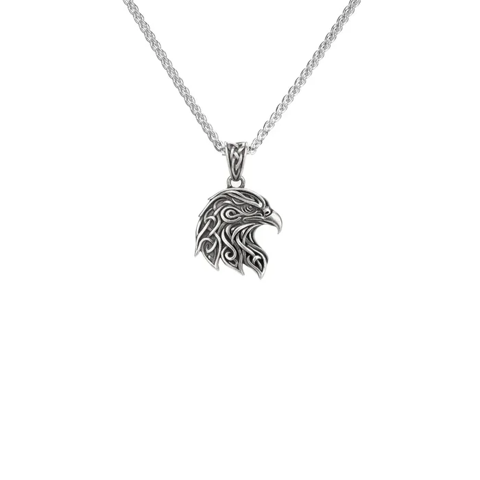 Oxidized Silver Eagle Pendant