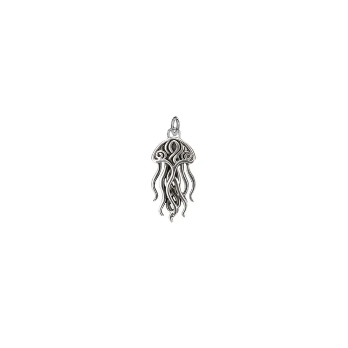 Oxidized Silver Jellyfish Charm