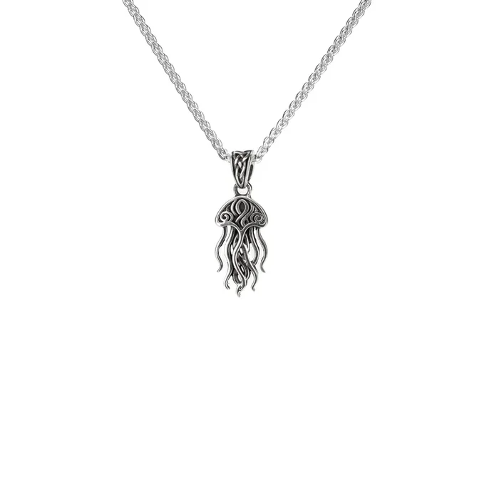 Oxidized Silver Jellyfish Pendant