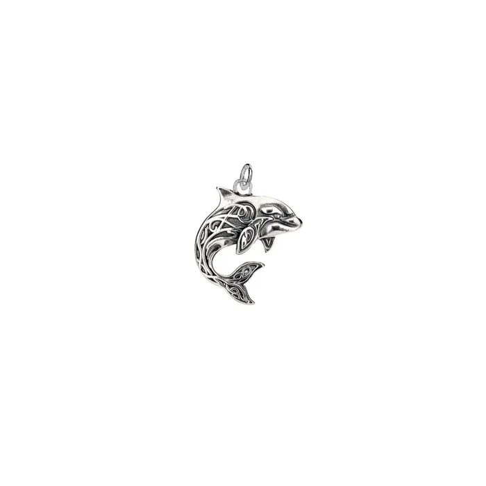 Oxidized Silver Orca Charm