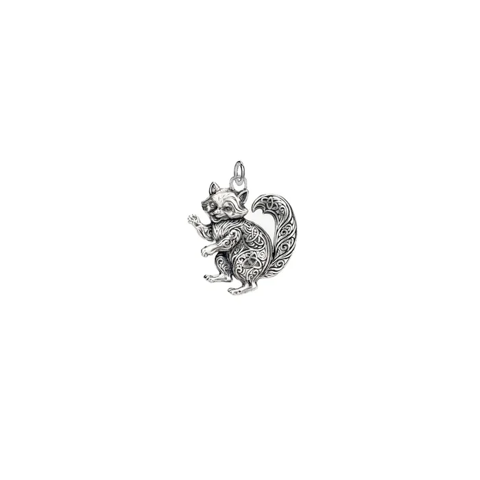 Oxidized Silver Raccoon Charm