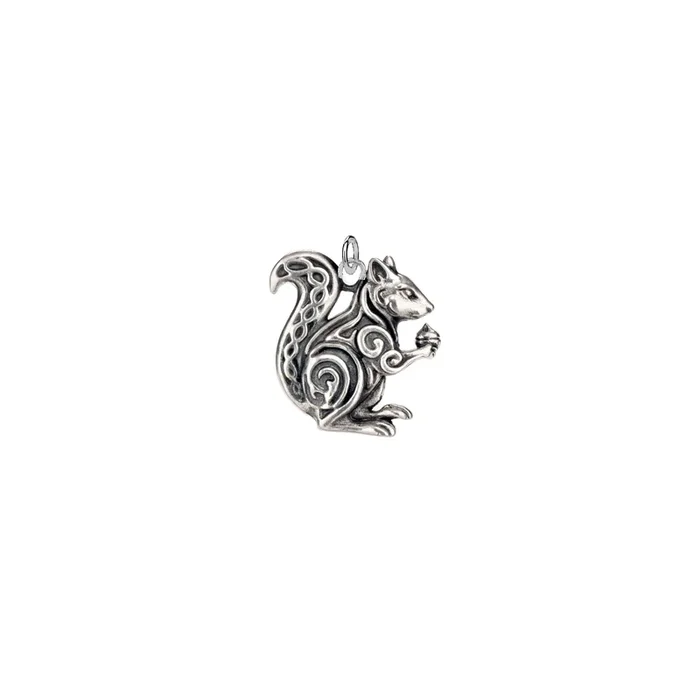Oxidized Silver Squirrel Charm
