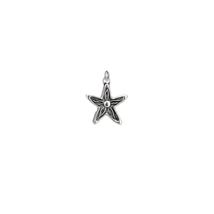 Oxidized Silver Starfish Charm
