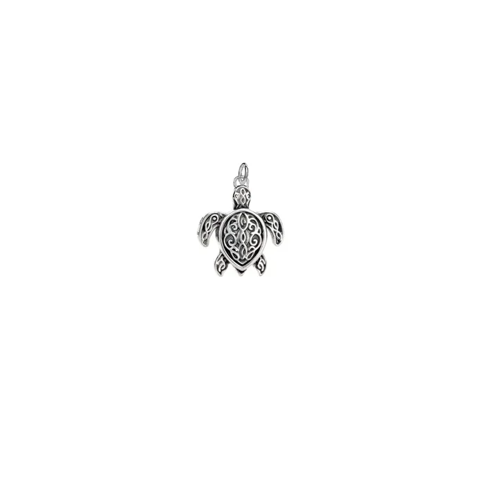 Oxidized Silver Turtle Charm