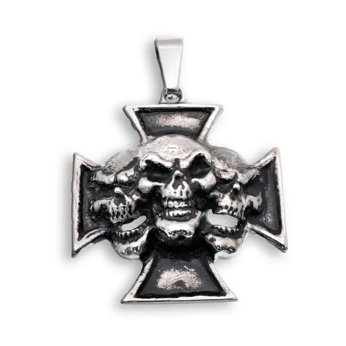 Oxidized Stainless Steel Gothic Skull 33.8mm Pendant – SSP00322