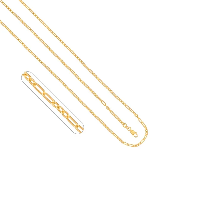Paper Clip 18″ Chain in 22K Gold