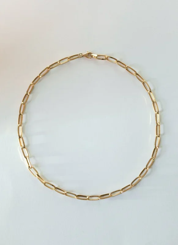 Paperclip 6mm ketting 14k goud