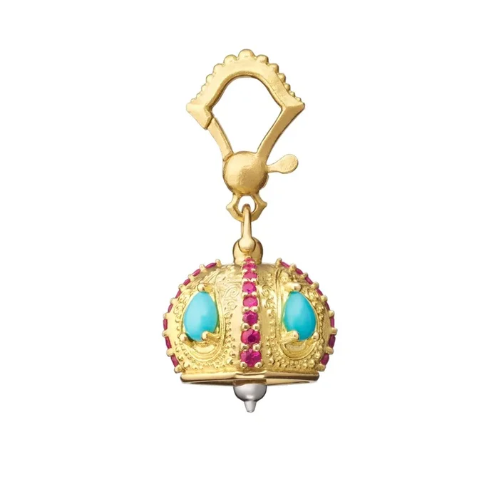 Paul Morelli Ruby & Turquoise Raja Meditation Bell #3