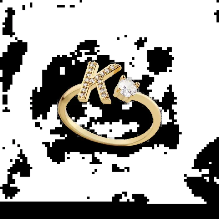Pave Adjustable Initial Ring