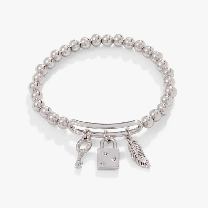 Pavé Lock + Key Stretch Bracelet
