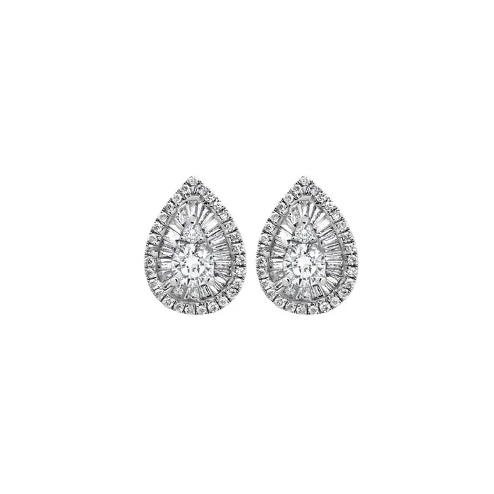 Pear-Shaped Baguette Diamond Earrings