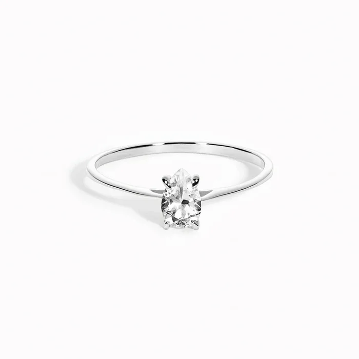Pear Shaped Ring Silver – Martine