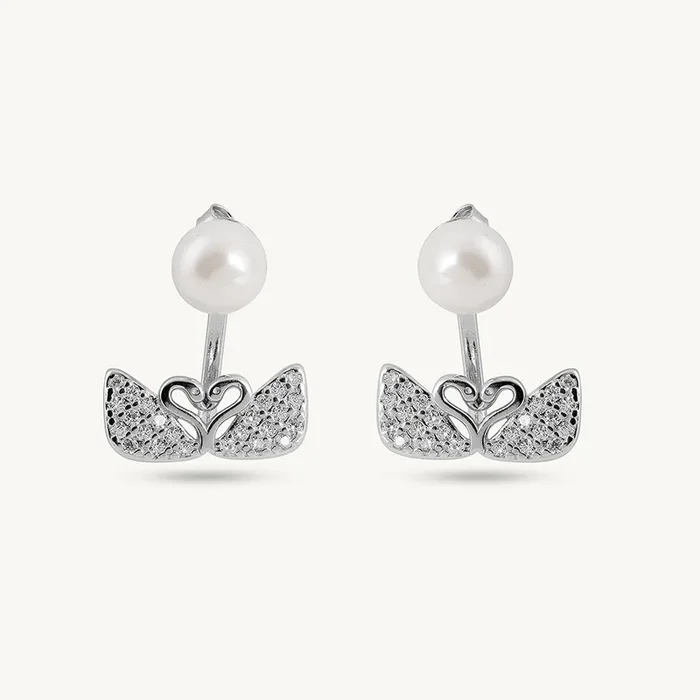 Pearl & Swan 925 Sterling Silver Earrings