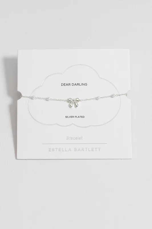 Pearl Bow Beaded Chain Bracelet