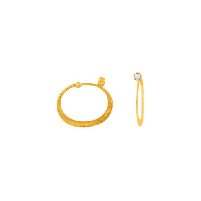 Pearl Illusion Hoops in Gold – Small
