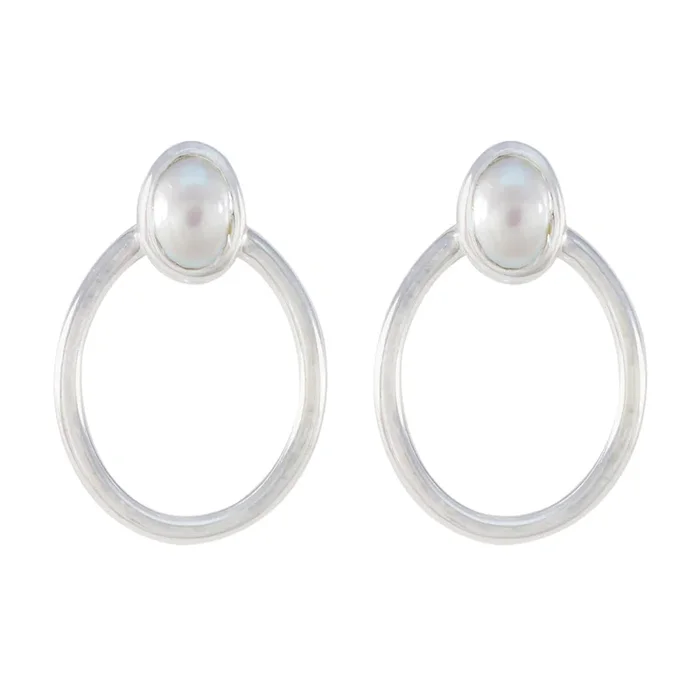 Pearl Russian Scarlett Solitaire Stud White 92.5 Silver Earring