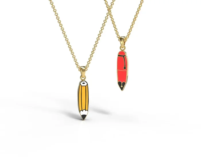 Pen & Pencil – Double Sided Pendant