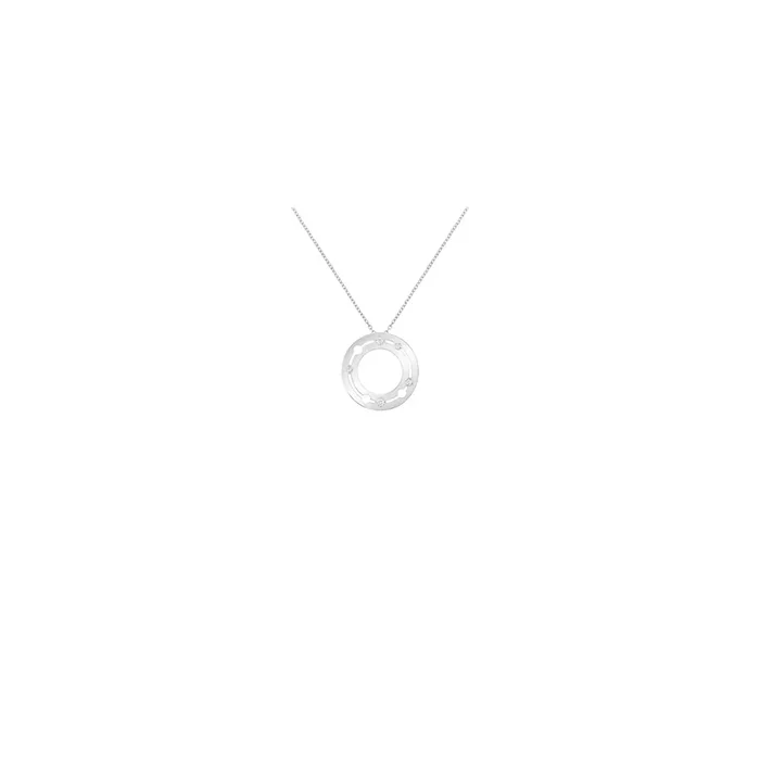 Pendentif Dinh van Pulse en or blanc et diamants 20 mm sur chaîne