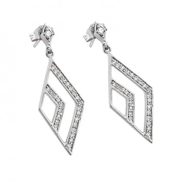 Pendientes colgantes de plata 925 chapados en rodio con circonita cúbica abierta y micro pavé – ACE00029