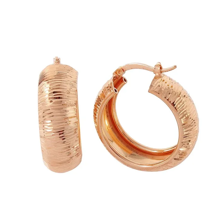 Pendientes de aro Armadillo chapados en oro rosa de plata 925 – ITE00066RGP