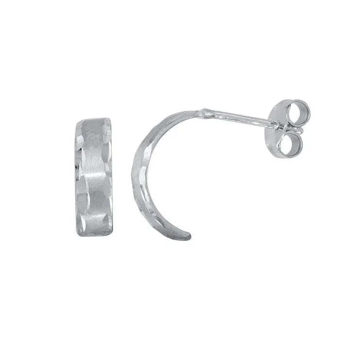 Pendientes de aro con borde DC en plata de ley 925 rodiada – ECE00053RH