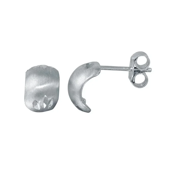Pendientes de aro DC de plata de ley 925 rodiada con semi-aro – ECE00055RH