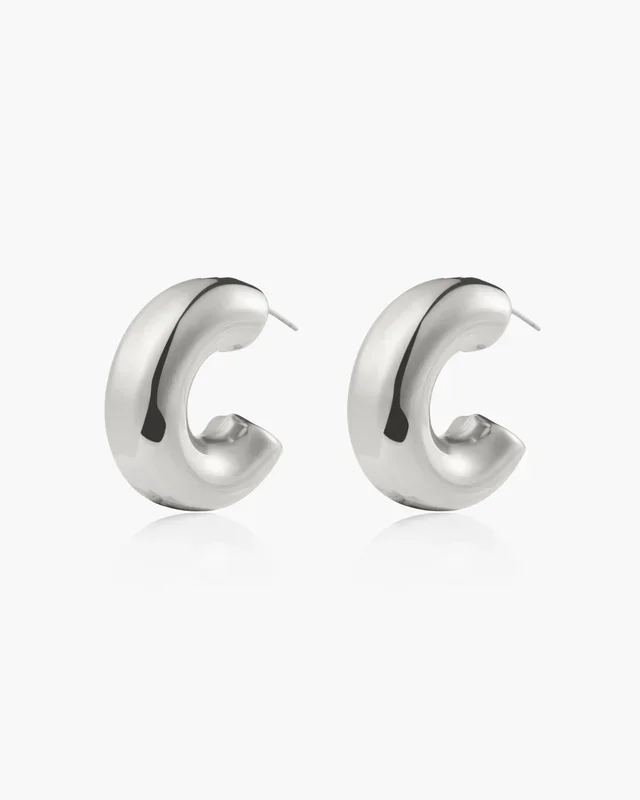 Pendientes de aro grueso en plata