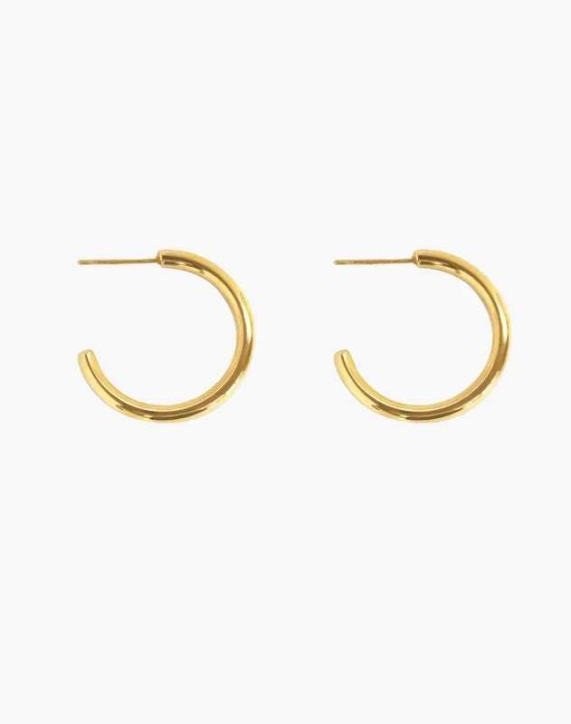 Pendientes de aro infinito dorados de 30 mm
