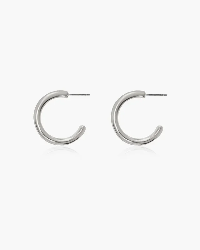 Pendientes de aro simples en plata