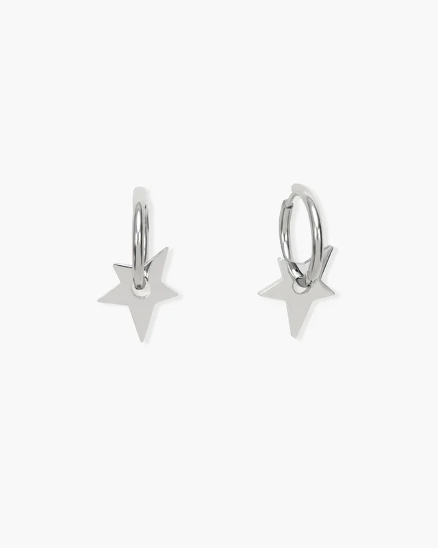 Pendientes de estrella en plata