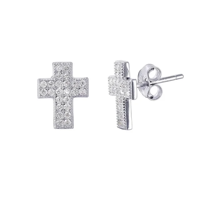 Pendientes de plata 925 con circonita cúbica chapada en rodio – STE01021