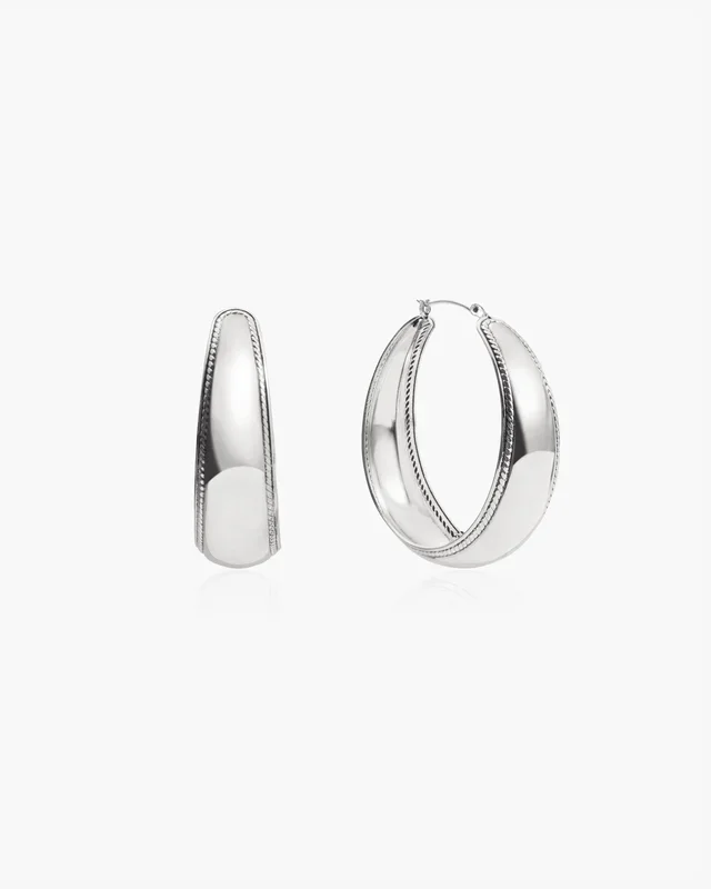 Pendientes grandes de aro Orin en plata