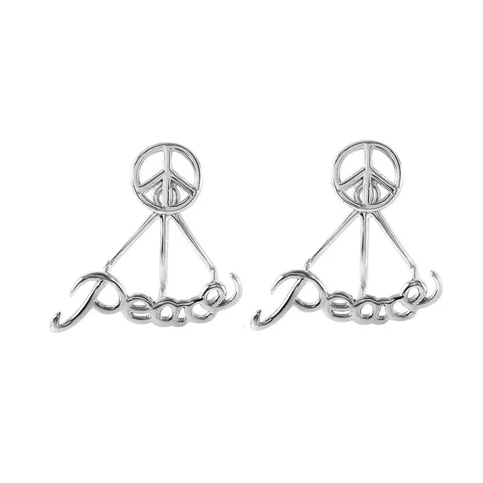 Pendientes Rastrillo De La Paz Plata 925 Rodiada – STE00987