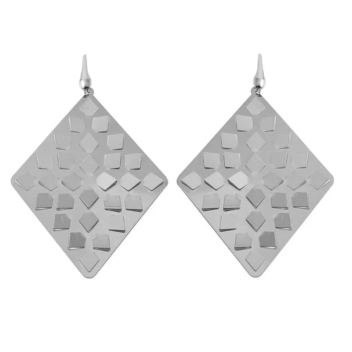 Pendientes Rombo Plata 925 Rodiada – ECE00014RH