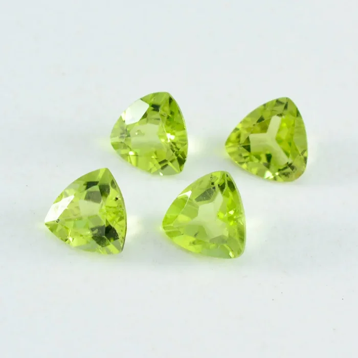 Peridot 1PC Chunky 15×15 MM Triangle Faceted Green Superior Semi Precious Loose Gemstone