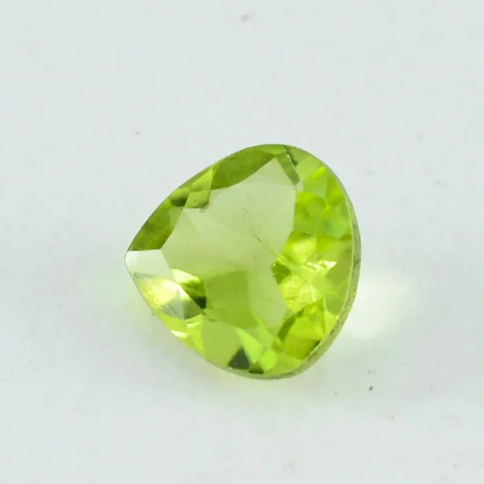 Peridot 1PC Large 10×10 MM Heart Faceted Green Shine Semi Precious Loose Gems