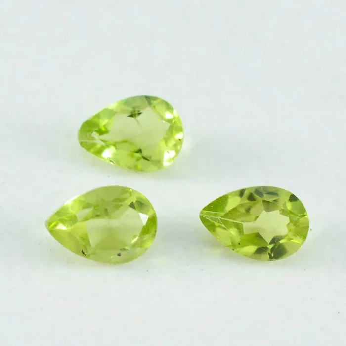Peridot 1PC Large 8×12 MM Pear Faceted Green Sparkling Semi Precious Loose Gemstone